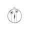 John Bead Silver Circle with Flowers Pendants, 4ct.